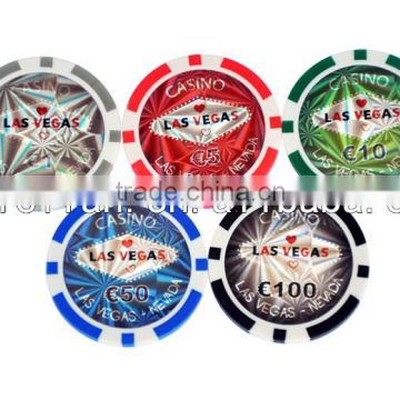 11.5g laser Las vages sticker poker chips
