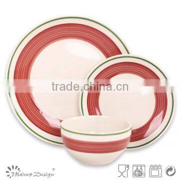 18pcs colorful stripe cheap ceramic dinner set ceramic cheap ceramic round dinner set