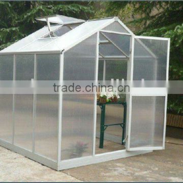 anodized greenhouse with one lockable door