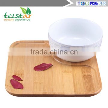 Manufacturer direct selling foreign trade export of high quality bamboo tea snack dish square green bamboo plates