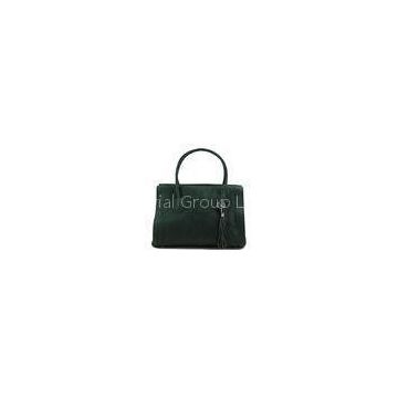 Soft Dark Green Ladies Leather Business Bags / handbags with Cotton lining