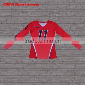 Professional sublimated red sports volleyball jerseys