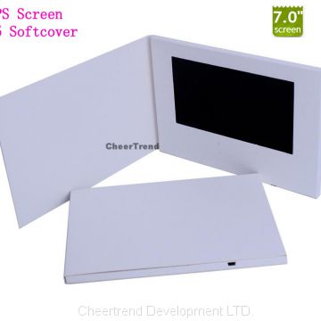 7 Inch A5 Size White Paper Card Video Brochure Without Printing, Blank Video Brochure with Push Buttons