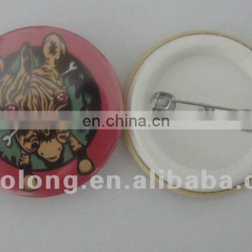 cheap and no minimum request custom CMYK color printing tinplate badge,tin metal button badges with own design