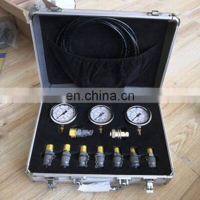 Hot sell excavator Universal instrument Hydraulic pressure tool box / tester kit with 3  pressure gauge