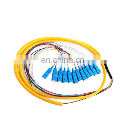 FTTH PVC/LSZH 12 cores SC/UPC Ribbon pigtail Fiber optic Fan-out fiber optic pigtail  12 core pigtails