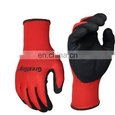13 Gauge Anti-slip Abrasion Resistant Sandy Nitrile Polyester Knitted Gardening Work Gloves