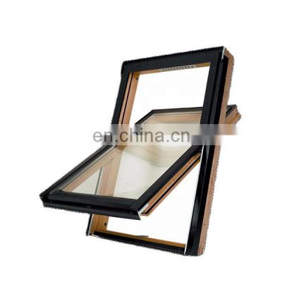 High Quality skylight Aluminum wooden Middle hung window double hung black vinyl window with screen glass panel windows