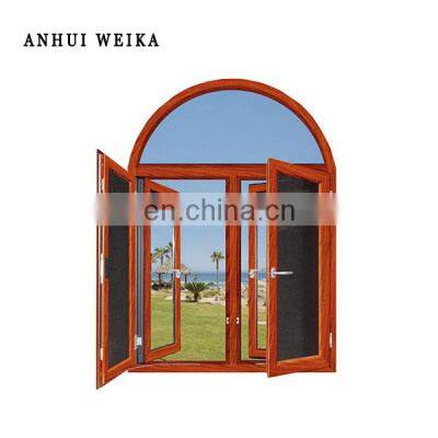 Top Selling Products Online Hurricane Impact Windows Proof Casement Type Semicircle Arched Top Aluminum Exterior Window Swing