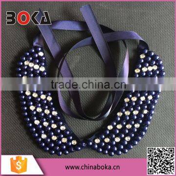 beaded neck trim with ribbon