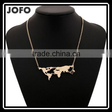 Gold World Map Necklace I Love World Travel Necklace Abstract Necklace Worldmap