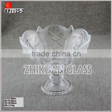 Classic clear High Quality Glass Footed Bowl