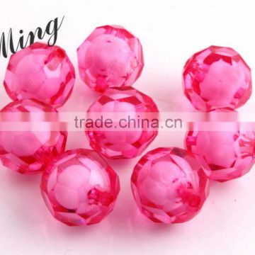 Hotpink Color Chunky Acrylic Round Transparent Plastic Facted Beads in Beads 8mm to 20mm Stock ,Paypal Accept