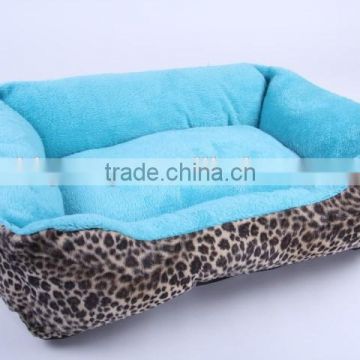 Leopard Blue Basket Pet Bed in stock