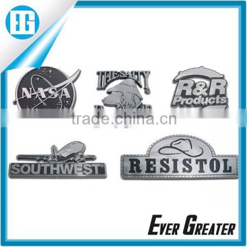 Custom plastic chrome badge 3M tape metal sticker Self adhesive plastic badge