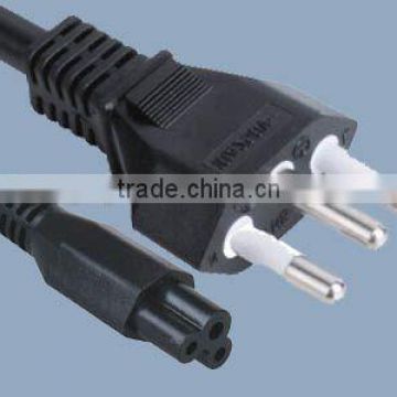 Brazil 3 pin plug to IEC320 C5 female with INMETRO approval