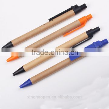 Click carved promotional cheap wood ball pen