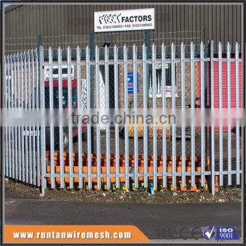 ISO9001 and CE factory galvanized and powder coated 1.8m,2.0m,2.1m,2.4m height W or D pale steel palisade fence (Sinc(Since1989)