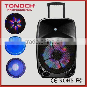 12 inch two way battery active speaker with colorful lights speaker(PF15WL)