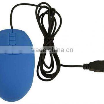 Wired silicone waterproof mouse for industrial and medical