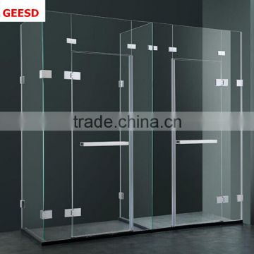 10mm glass hinge door frameless double shower enclosure screen S9003