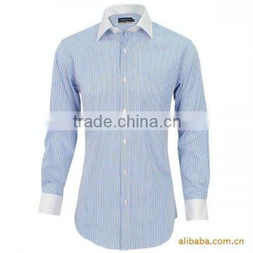 white collar striped design 100% cotton mens shirt