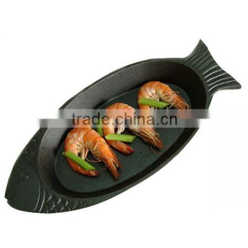 cast iron metal fish dish