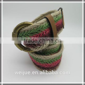 Fashion mixed colors rope fabric belt for women