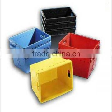 Stackable corrugated PP plastic totes