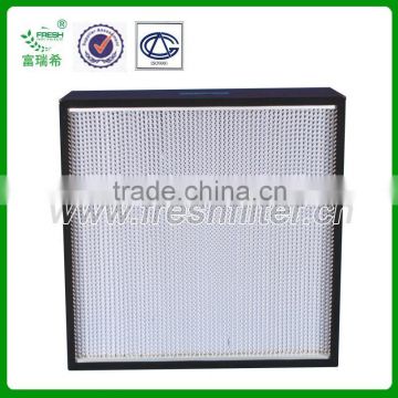 Deep-pleat HEPA air filter with aluminum alloy frame
