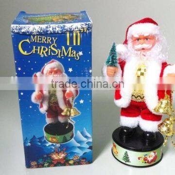 10 Inch Spined Santa Claus Figure with Music and Light for Christmas 2015