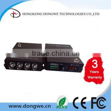 DONGWE 4 Channels Fiber Optical Video Converter, FC Fiber Connector, 10/100M Ethernet Channel