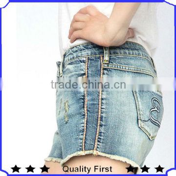 Guangzhou Factory manufacturer washed jeans shorts women 2016