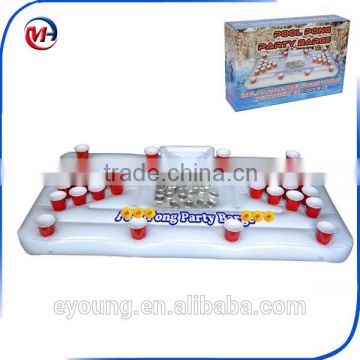 Inflatable Beer Pong Game Table Float with 6 Ping Pong Balls
