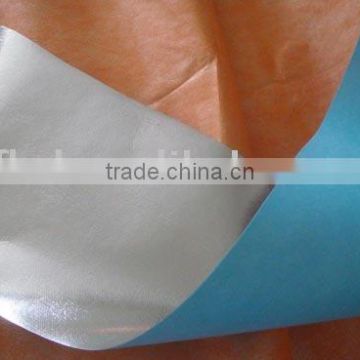 Aluminum foil laminated with nonwoven fabric or woven fabric or kraft paper