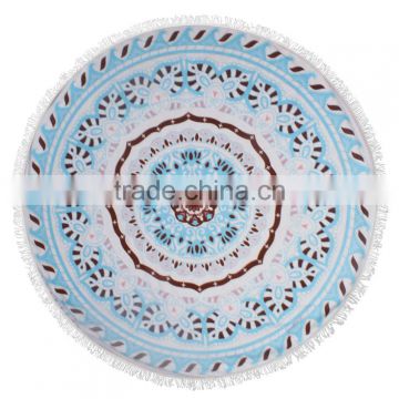 Factory price quick-dry printed cotton circle beach towel/round beach towels