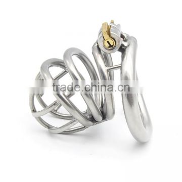 40mm 50MM Length 304 Stainless Steel Male Chastity Device Penis Cock Cage lock Ring Sex Toys for men