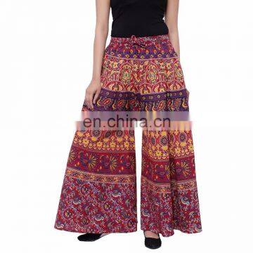 Latest Trendy Sanganeri Printed Long Cotton Stylish Palazzo Pants For Women