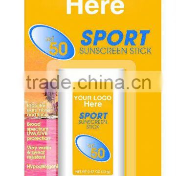 Customize design Sunscreen Stick provide spot protection for sun-exposed areas