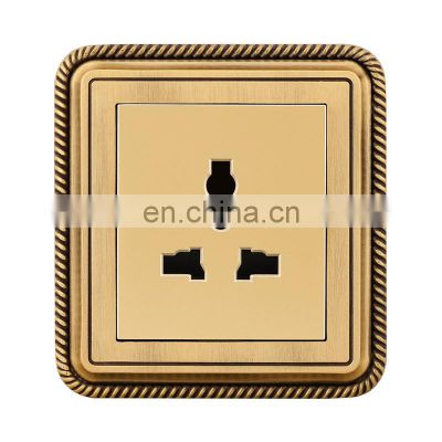 Type 86 Universal Pop Socket 3 Pin The Wall Socket Copper Wire Drawing Panel Sockets And Switches Electrical 16A