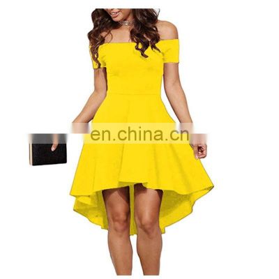 Manufacturer wholesale short-sleeved one-shoulder irregular skirt dress plus size