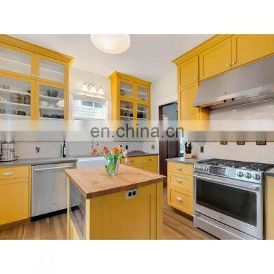 Modern design waterproof Yellow kitchen cabinet