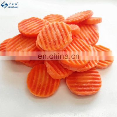 Sinocharm BRC A approved IQF Carrot Crinkle Cut Frozen Carrot Sliced