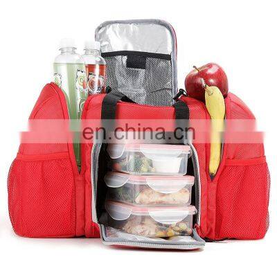 Thermal Lunch Meal Fitness Food Bag Meal Prep Cooler & Gym Bag Insulated Waterproof Polyester