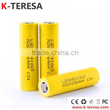Wholesale LG Chem 18650-HE4 2500mah 20A 3.6V lithium rechargeable battery cell fit for Sigelei e-cigarette 150W