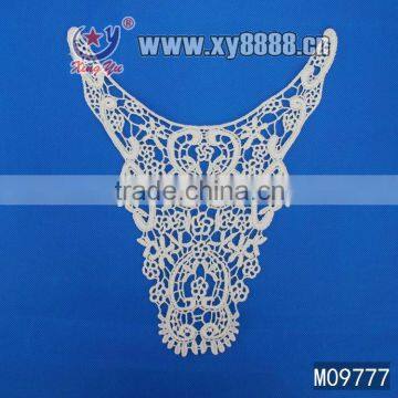 top quality embroidery cotton crochet unique designs of neck collar lace applique