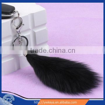 Latest design 2015 Fur Keychain Real Fox Tail with Key Ring For Bag