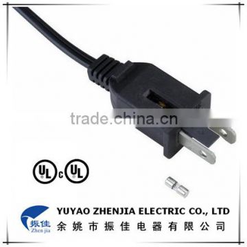UL\cUL Two Pin Plug ZJ-2F power cord with 5A fuse