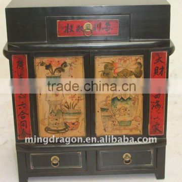 Chinese Antique Beautiful Shanxi Hand Painted NEW YEAR Cabinet