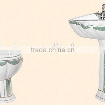 Ceramic Bathroom Design Decorated Toilet Basin Bidet Suite